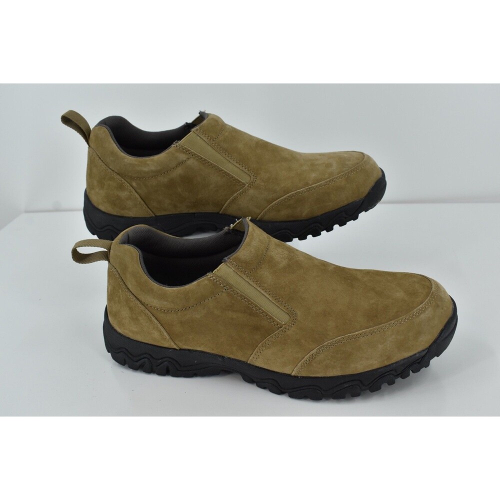 Duluth Trading Co Wild Boar Mens Tan Pig Suede Slip On Mocs Size 14 M